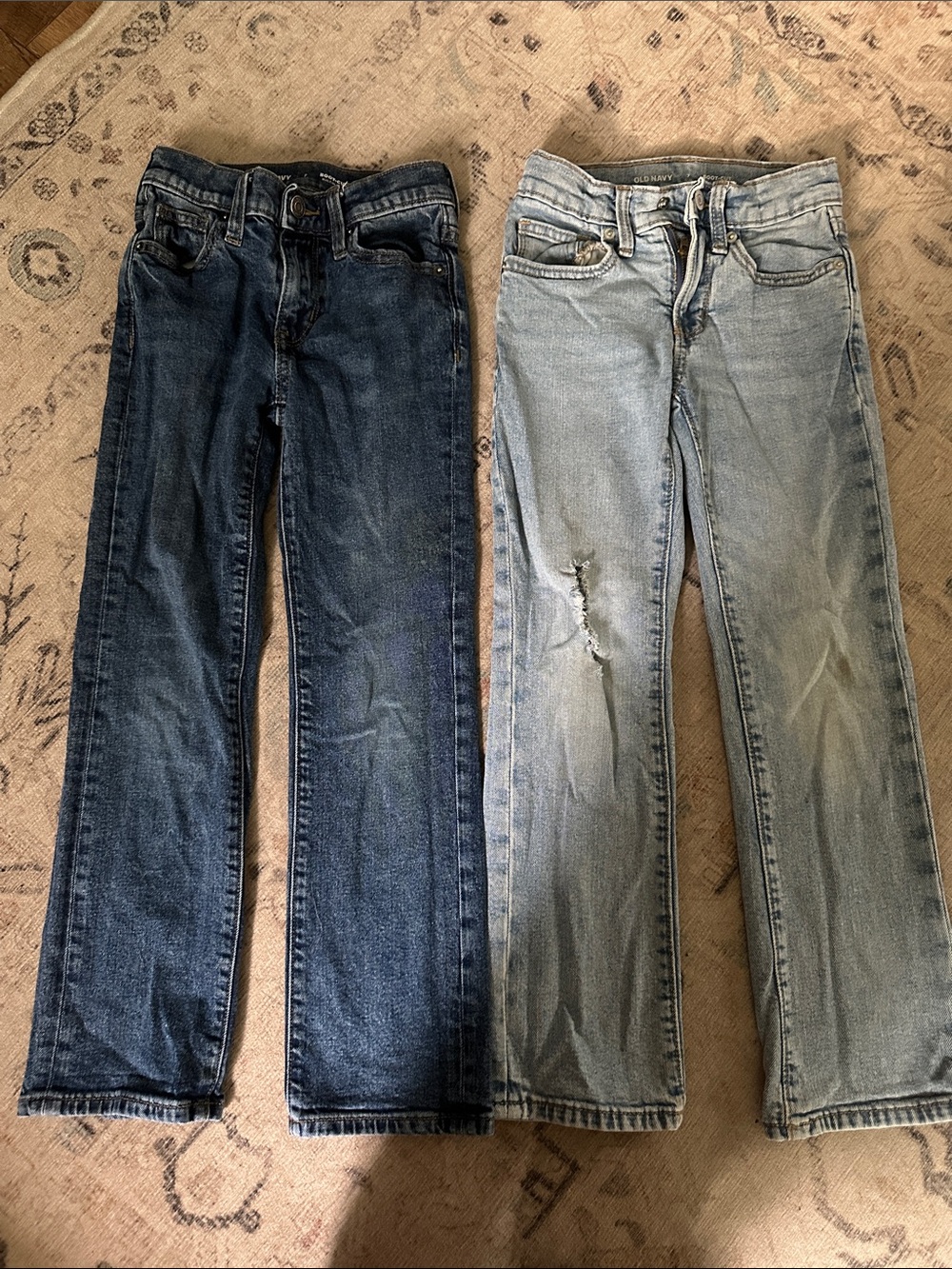 Boys old navy boot cut jeans  - Dark Blue and Light Blue wash